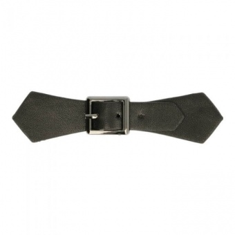 Schwarzer Kiltverschluss - Lederschnalle aus Kunstleder mit Druckknopf - Taschenverschluss - Strickverschluss 