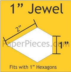 1" inch Jewels Hexagons  - Paper Pieces EPP Schablonen 