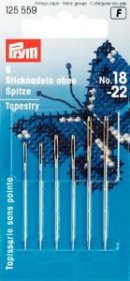 6 Sticknadeln ohne Spitze / Tapestry Needles / Tapisserienadeln - No.18-22  