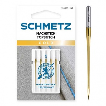 Schmetz Gold Topstitch Needles 90-14 - Nachsticknadeln 