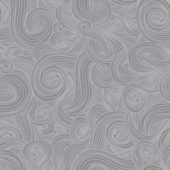 Grauer "Swirls" Baumwollstoff - Ton in Ton Patchworkstoff mit Schnörkeln in Grau - PEWTER Just Color Basicstoffe by Elizabeth Studios Collection 