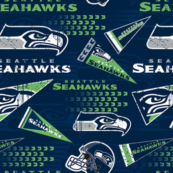 Seattle Seahawks Motivstoff - Original NFL Lizenzstoff - American Football Meterware 
