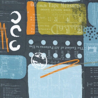 Grey Bluish Newsprint - Zen Chic by Brigitte Heitland - Moda Fabrics Patchworkstoffe 