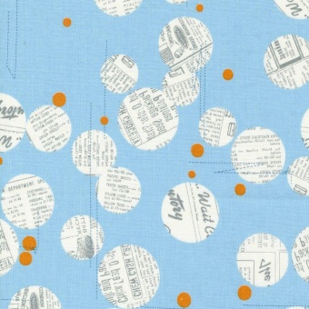 Light Blue Bluish Newsprint Spots - Zen Chic by Brigitte Heitland - Moda Fabrics Patchworkstoffe 
