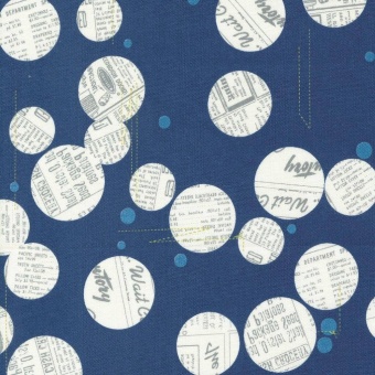 Dark Blue Bluish Painterly Circles - Zen Chic by Brigitte Heitland - Moda Fabrics Patchworkstoffe 