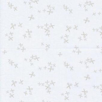 Off White Bluish Scissors - Zen Chic by Brigitte Heitland - Moda Fabrics Patchworkstoffe 