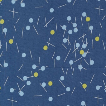 Medium Blue Bluish Dots & Swizzle Stick - Zen Chic by Brigitte Heitland - Moda Fabrics Patchworkstoffe 