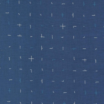 Dark Blue Bluish Grid - Zen Chic by Brigitte Heitland - Moda Fabrics Patchworkstoffe 