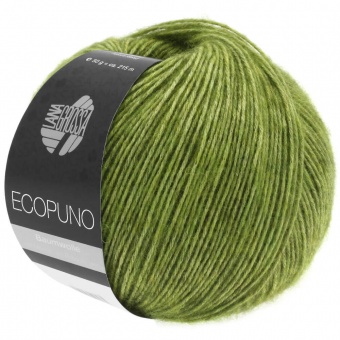 Ecopuno - VIELE FARBEN! Deluxe Baumwollgarn mit Merino & Alpaka Seele - LANA GROSSA Strickgarn mit Netzstruktur 2 Apfelgrün