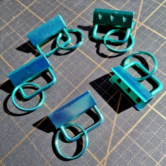 3cm Türkis Metallic Schlüsselband-Rohlinge für Schlüsselbänder & Lanyards - 30mm Schlüsselbandklemmen Turquoise 