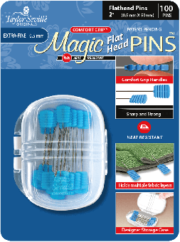Magic Pins extra fein 0,5x50mm - Extra Fine Flat Head Patchworkpins - Taylor Seville Flachkopfstecknadeln 