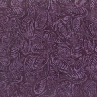 Lila Blätter Batikstoff - Purple Leaves - Wilmington Balibatiks Patchworkstoffe 
