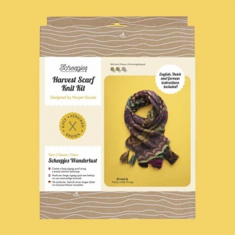 Materialpackung Harvest Scarf Knit Kit mit deutscher Anleitung - Scheepjes Schal Strickset 