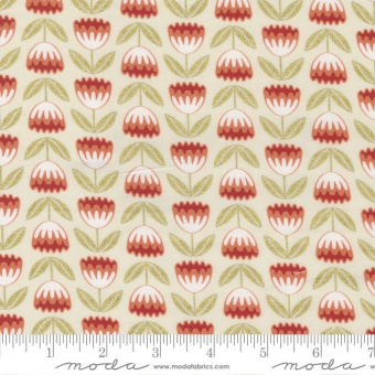 Meadowmere Cloud Metallic Tulip Fields Tulpenstoff - Gingiber by Stacie Bloomfield - Moda Fabrics Patchworkstoffe 