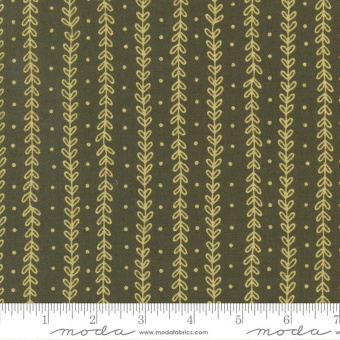 Meadowmere Forest Metallic Leafy Ribbons - Gingiber by Stacie Bloomfield - Moda Fabrics Patchworkstoffe 