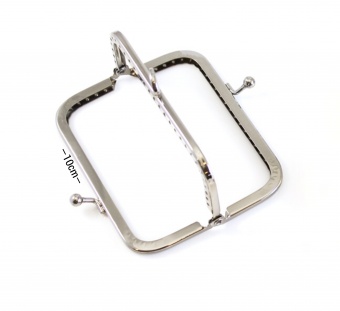 10 cm Portemonnaie Verschluss  - Taschenverschluss - Portemonnee Silber Optik