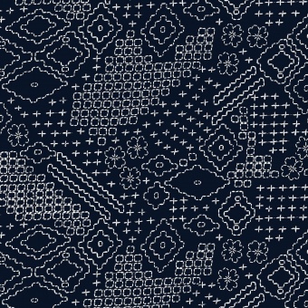 ÜBERBREITER RÜCKSEITENSTOFF! Blau-Natur Sashikodruck - Indigo Sashiko Sampler- Windham Fabrics Quilt Backings 