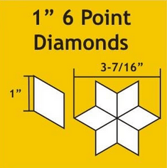 1" inch Diamonds / 60° Rauten  - Paper Pieces EPP Schablonen für 6-pointed Stars & Tumbling Blocks 