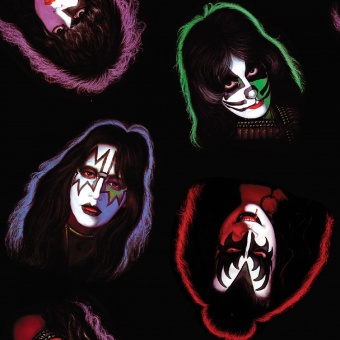Kiss Band Musikstoff - Band Lizenzstoff - Motivstoff Meterware 