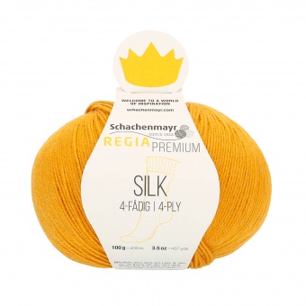 Silk Seiden-Strickgarn - Deluxe Sockenstrickgarn - Regia Premium - Schachenmayr Strumpfgarn Gold # 0025