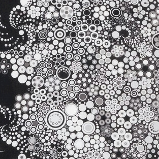 Effervescence Pepper Circles & Dots Farbverlauf  - Sprudelnde Blasen Schwarz-Weiß-Grautöne - Robert Kaufman Patchworkstoffe 