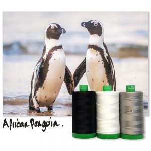 2021 Aurifil Color Builders - Endangered Species BOM &  Aurifil 40 wt. Garnsortimente African Penguin