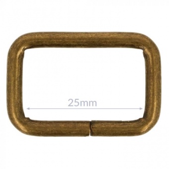 25mm Altgold Vierkant-Ring - Rechteckiger Metall-Ringe - Messing Vierkantringe 