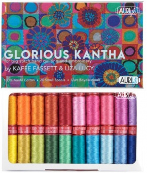 Glorious Kantha Collection by Kaffe Fassett & Liza Lucy 12wt. 20 Spulen Aurifil Garnsortiment 
