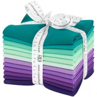 Aurora Palette - Halbe Meter Nordlichter Stoffpaket - Kona Cotton Solids Unistoffe Color Story Stoffauswahl 