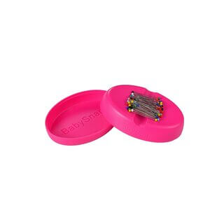 Magnetisches Nadelkissen mit Griffmulde, Stecknadeln & Aufbewahrungsfach - Pink 