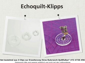 Echoquilt-Klipp - BERNINA Clips-Set für Quiltfuß #72 #72S #96 zum Absteppen & Freihandquilten 