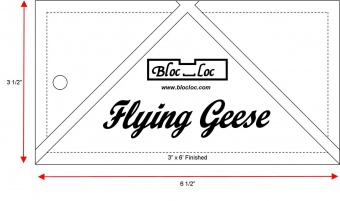 Bloc_Loc Flying Geese Tool Quilt Ruler - Fliegende Gänse Patchworkblock Patchworklineal - VERSCHIEDENE GRÖSSEN MIT DEUTSCHER ANLEITUNG! 1" x 2 inches