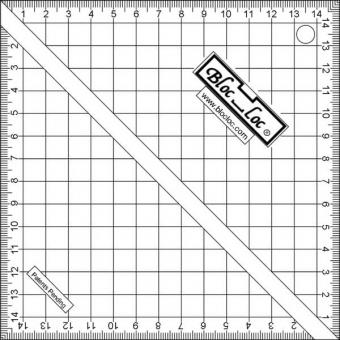 Bloc_Loc HST Tool Quilt Ruler - Half-Square-Triangles Patchworkblock Patchworklineal - VERSCHIEDENE GRÖSSEN MIT DEUTSCHER ANLEITUNG! 15cm x 15 Zentimeter