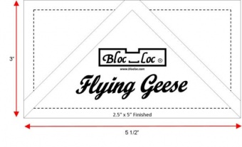 Bloc_Loc Flying Geese Tool Quilt Ruler - Fliegende Gänse Patchworkblock Patchworklineal - VERSCHIEDENE GRÖSSEN MIT DEUTSCHER ANLEITUNG! 2 1//2" x 5 inches