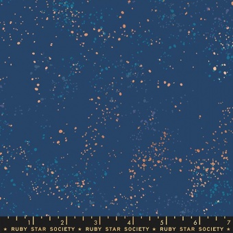 Speckled Bluebell - Blauer Ruby Star Society Basicstoff - Rashida Coleman Hale Designerstoff mit Metallic Akzenten 