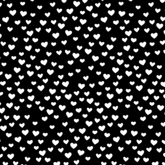 Weiße Herzen auf schwarzem Grund - Schwarz-Weißer Herzchenstoff - What's the Buzz? Hearts Gail Madden - Timeless Treasures Patchworkstoffe 