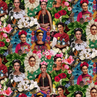 Esperanza Mexicana Motivstoff - Mexican Folklore Women's Portraits & Flowers Ethnostoff 