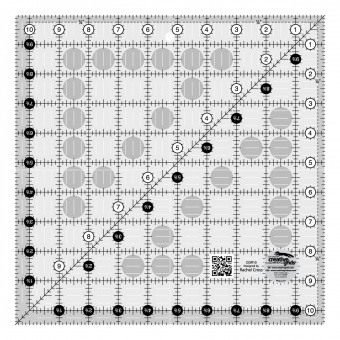 10 1/2" x 10 1/2" Inch-Patchworklineal Quadrat - Creative Grids Non Slip Square Ruler - Quadratisches Rollschneidelineal 