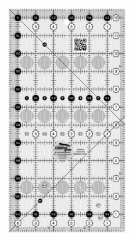 6 1/2" x 12 1/2" Inch-Patchworklineal - Creative Grids Non Slip Ruler - Rollschneidelineal 