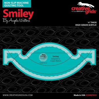 Angela Walters Quiltlineal "Smiley" - Creative Grids Non Slip Machine Quilting Tool - Rulerwork Maschinenquiltlineal 