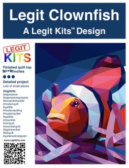 Clownfish FPP - Fisch Quilt - Original lizensiertes Legit Kits Schnittmuster / Materialpackung / Stoffpaket - Sonderanfertigung Nur Stoffpaket