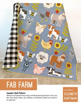 Fab Farm Pattern by Elizabeth Hartman - Bauernhoftiere Patchworkdecke Schnittmuster 