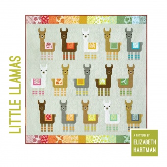 Little Llamas - Lama Pattern by Elizabeth Hartman - Patchworkdecke Alpakas Schnittmuster 