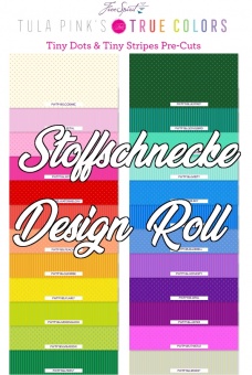 42er Design Roll Stoffschnecke - Streifen-Stoffpaket -  Tiny Coordinates "Dots & Stripes" True Colors  - Tula Pink Designerstoffe - FreeSpirit Patchworkstoffe 