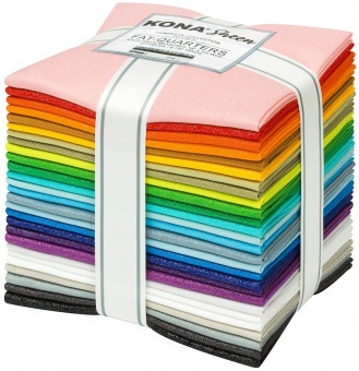 Glitzerstoffe KONA Sheen Fat Quarter Stoffpaket - Kona Cotton Rainbow Regenbogen Bundle 
