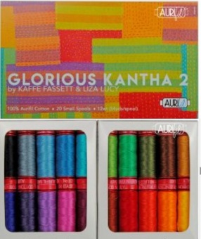 Glorious Kantha Collection 2 by Kaffe Fassett & Liza Lucy 12wt. 20 Spulen Aurifil Garnsortiment 
