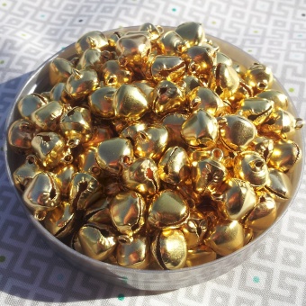 Goldene Glöckchen - Kreuzrolle, matt ca. 10mm, 10 Stück  