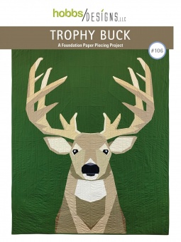 Trophy Buck Patchworkdecke FPP Schnittmuster Hirsch - Deer Foundation Paper Piecing Pattern by Hobbs Designs 