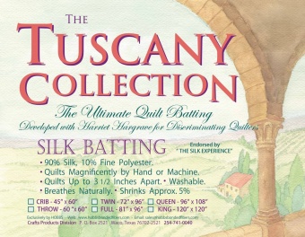 Hobbs Tuscany Silk Batting - Seidenvlies - Volumenvlies mit Seide King