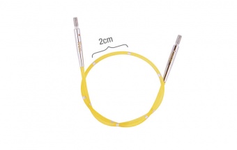Bunte, auswechselbare Nadelseile  mit "Smart Stix" Maßeinteilung für Knit Pro aufschraubbare Rundstricknadeln Stricknadelspitzen Gelb: 40 cm / 16 inch 